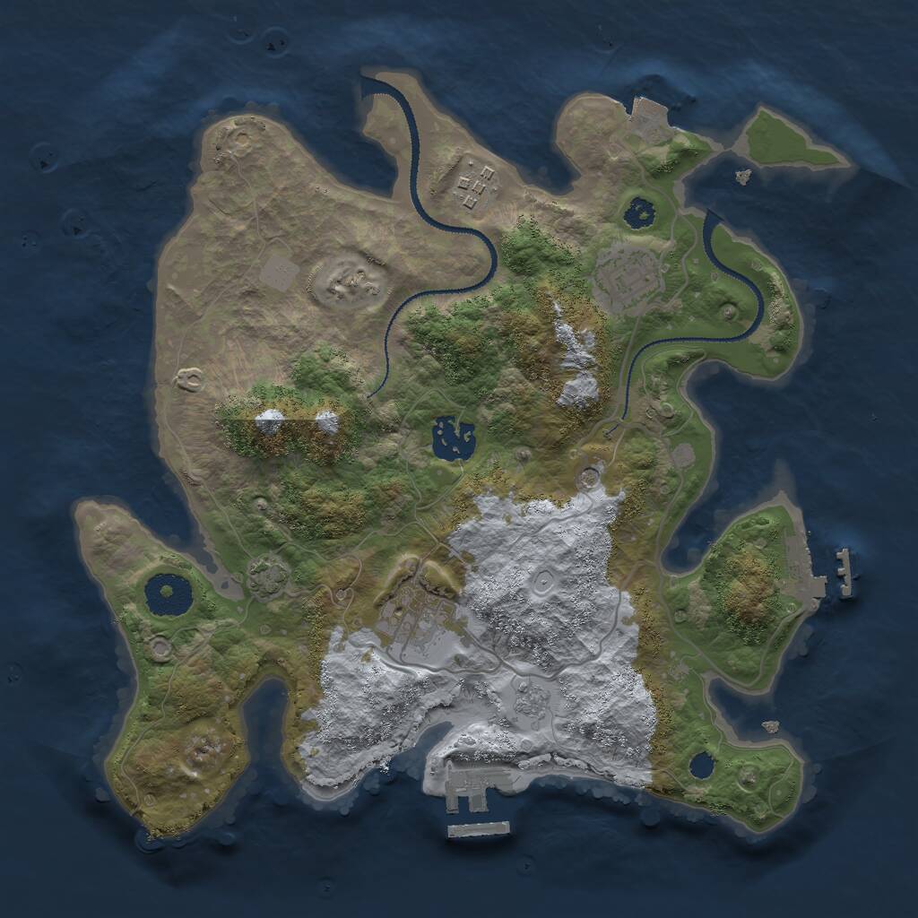 Rust Map: Procedural Map, Size: 3000, Seed: 83756923, 10 Monuments