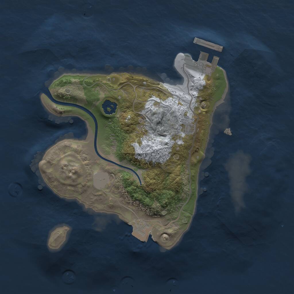 Rust Map: Procedural Map, Size: 2000, Seed: 1572903408, 2 Monuments