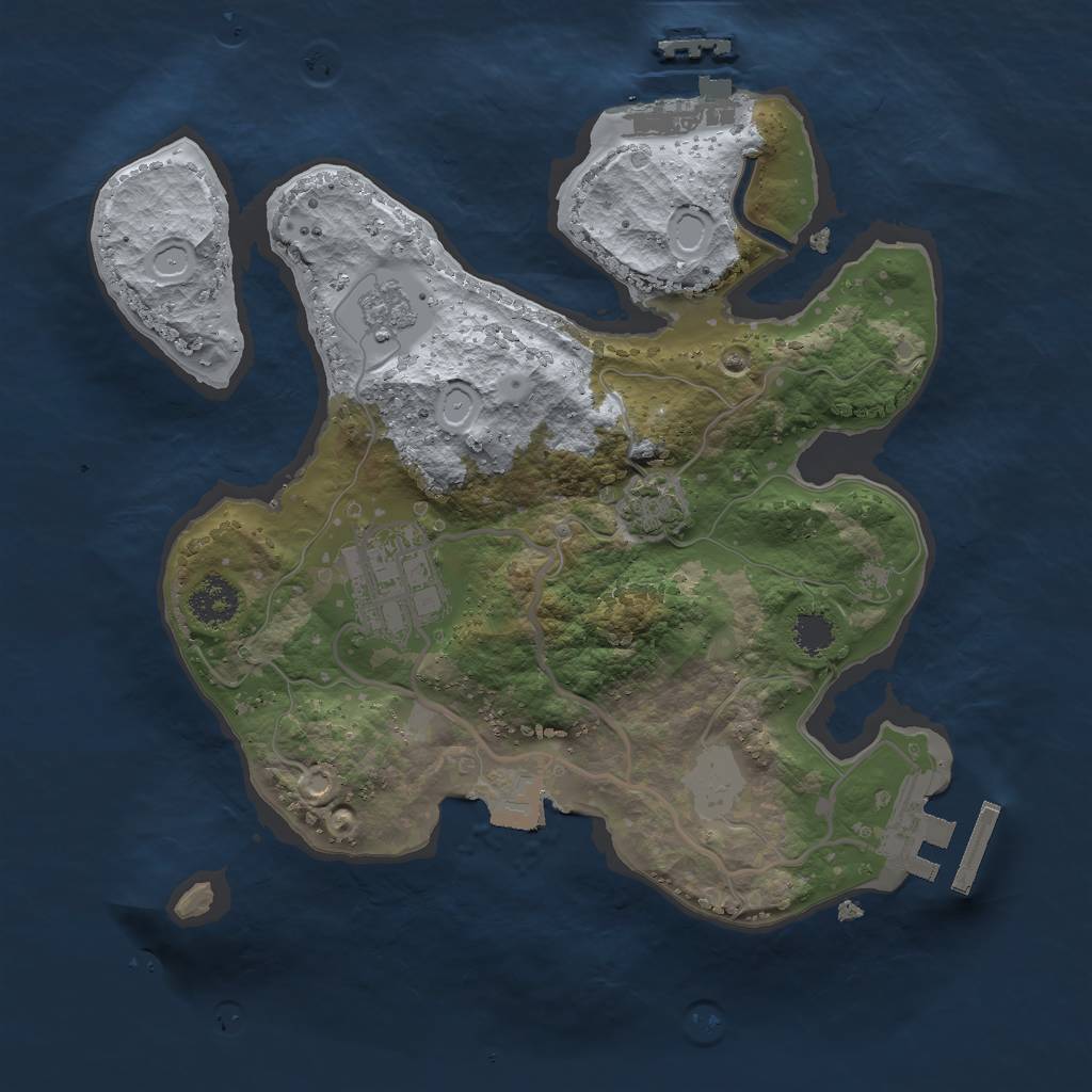 Rust Map: Procedural Map, Size: 2325, Seed: 81528, 8 Monuments