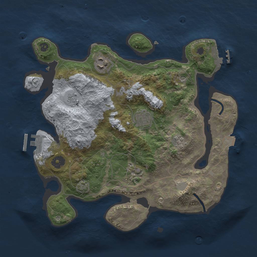 Rust Map: Procedural Map, Size: 3000, Seed: 668479148, 12 Monuments