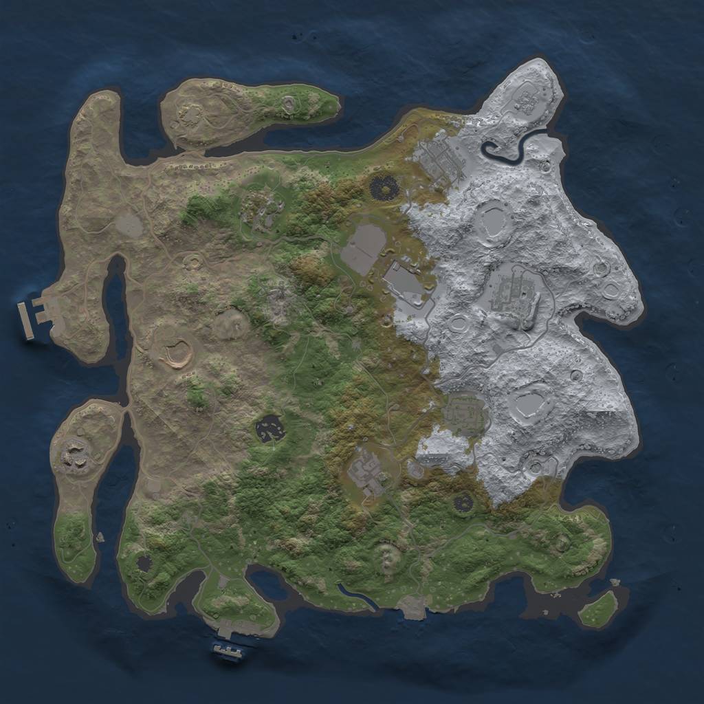 Rust Map: Procedural Map, Size: 3750, Seed: 130140019, 17 Monuments