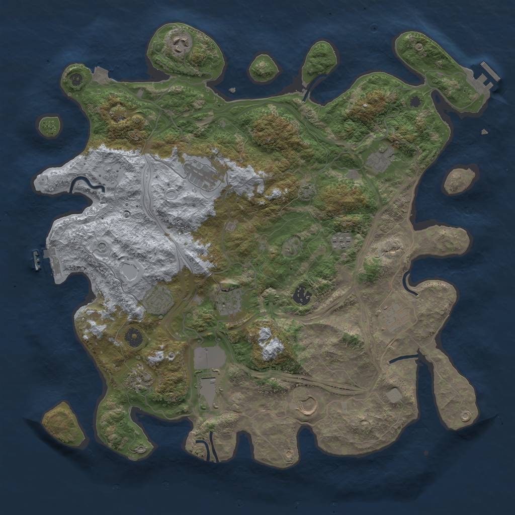 Rust Map: Procedural Map, Size: 4250, Seed: 13072024, 19 Monuments