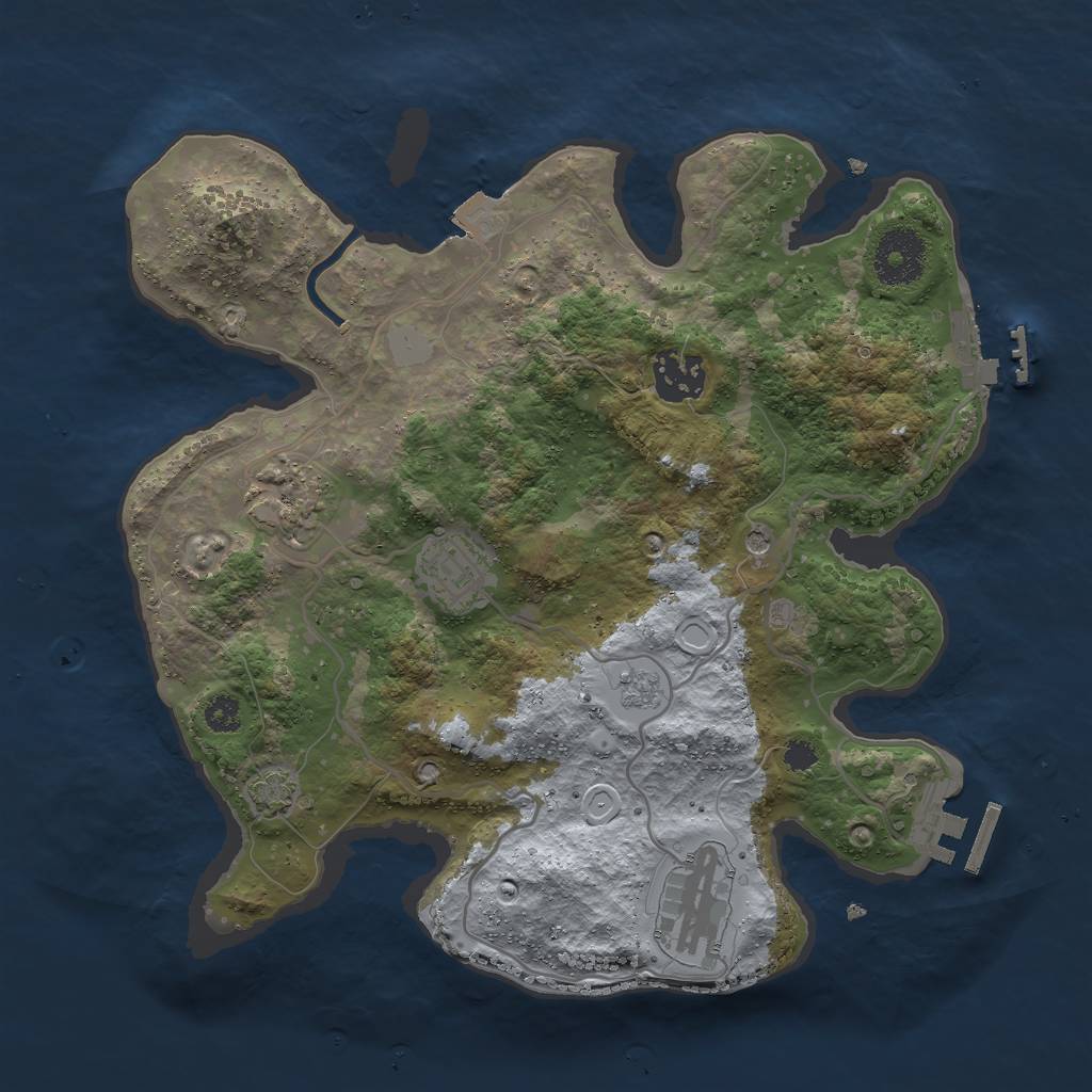 Rust Map: Procedural Map, Size: 3000, Seed: 364288840, 12 Monuments