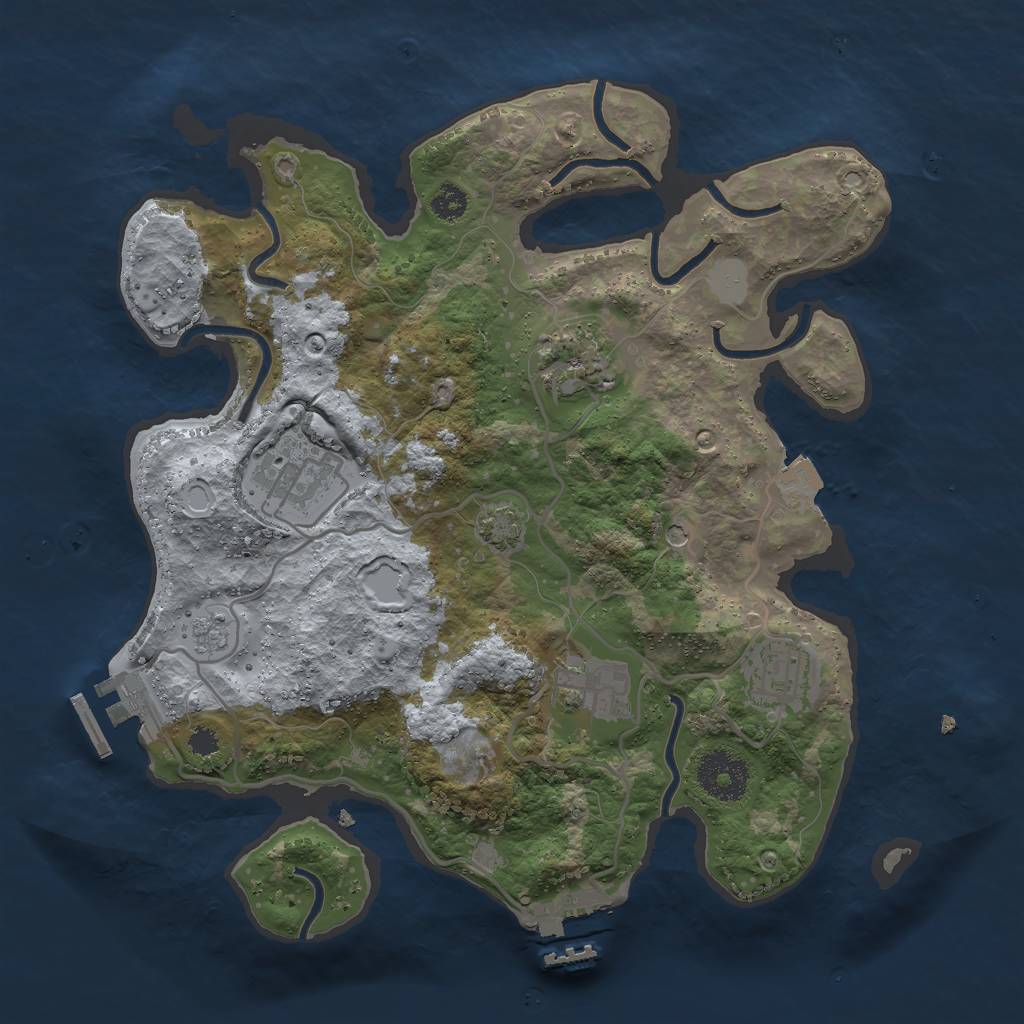 Rust Map: Procedural Map, Size: 3000, Seed: 1653926692, 12 Monuments