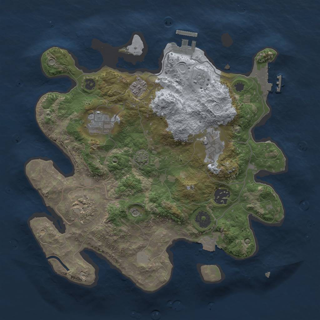 Rust Map: Procedural Map, Size: 3000, Seed: 496430011, 13 Monuments