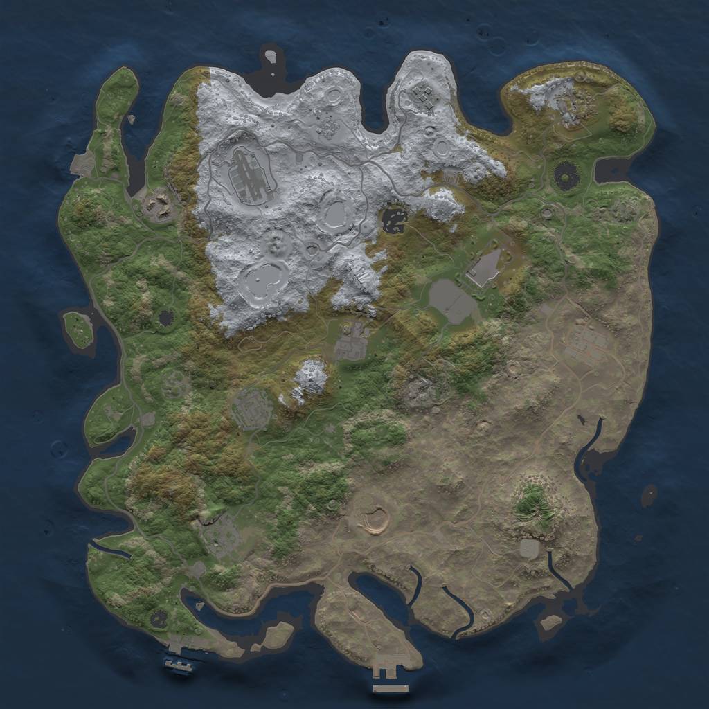 Rust Map: Procedural Map, Size: 4000, Seed: 5159, 19 Monuments