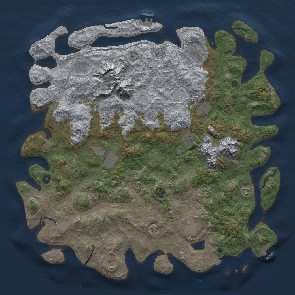 Rust Map: Procedural Map, Size: 5000, Seed: 31597, 19 Monuments