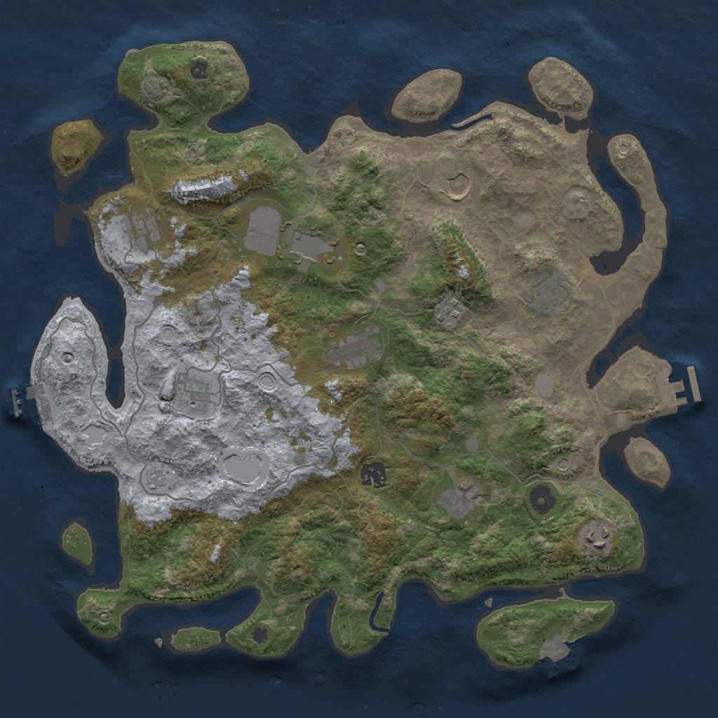 Rust Map: Procedural Map, Size: 4000, Seed: 240720, 18 Monuments