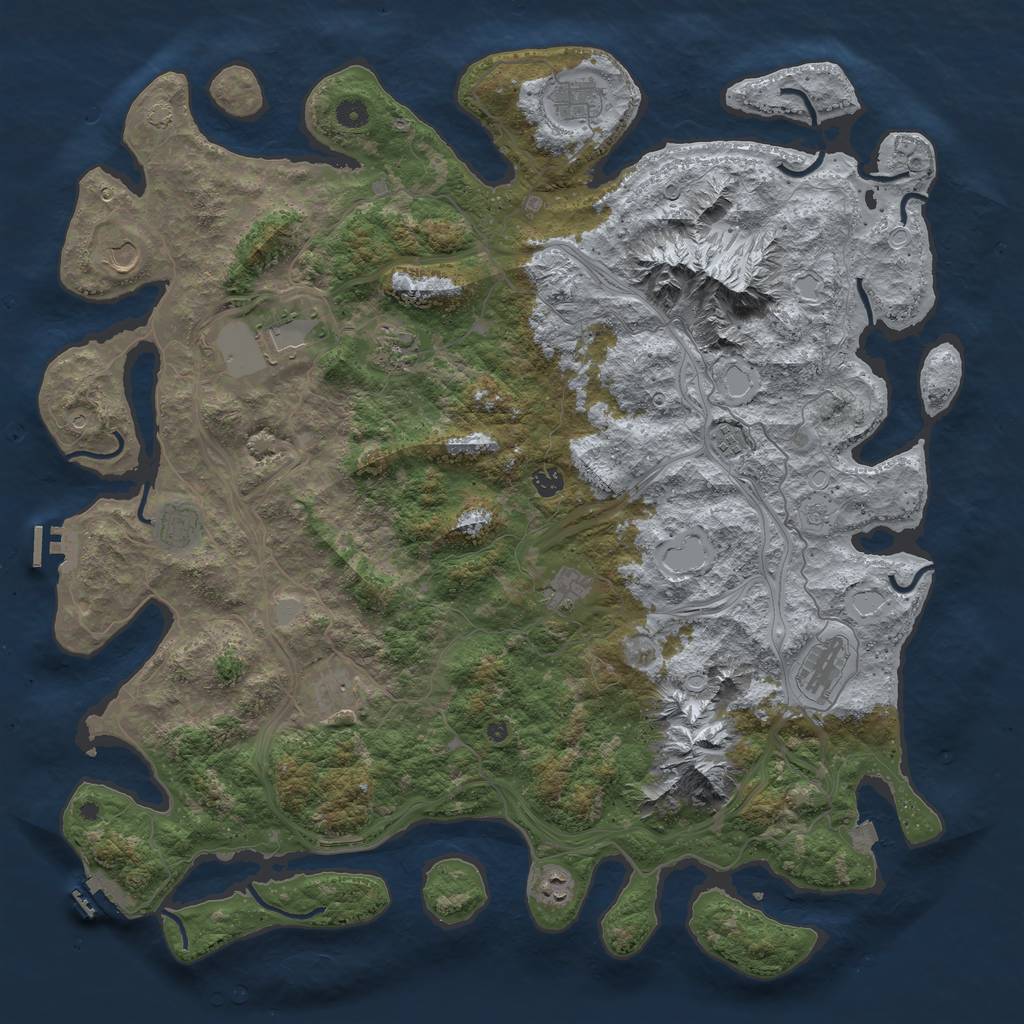 Rust Map: Procedural Map, Size: 5000, Seed: 504329317, 19 Monuments
