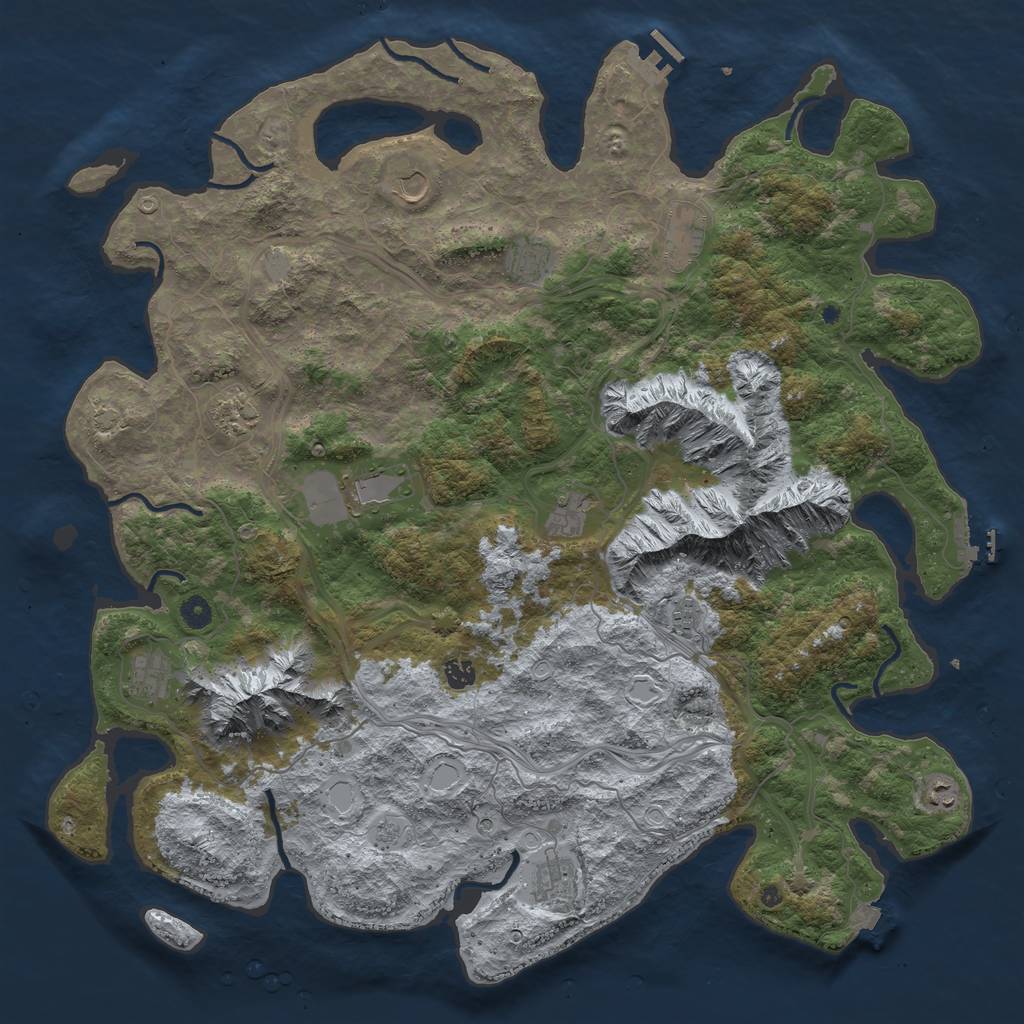 Rust Map: Procedural Map, Size: 5000, Seed: 42463202, 19 Monuments