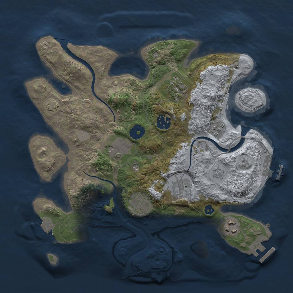 Rust Map: Procedural Map, Size: 3000, Seed: 3191, 13 Monuments