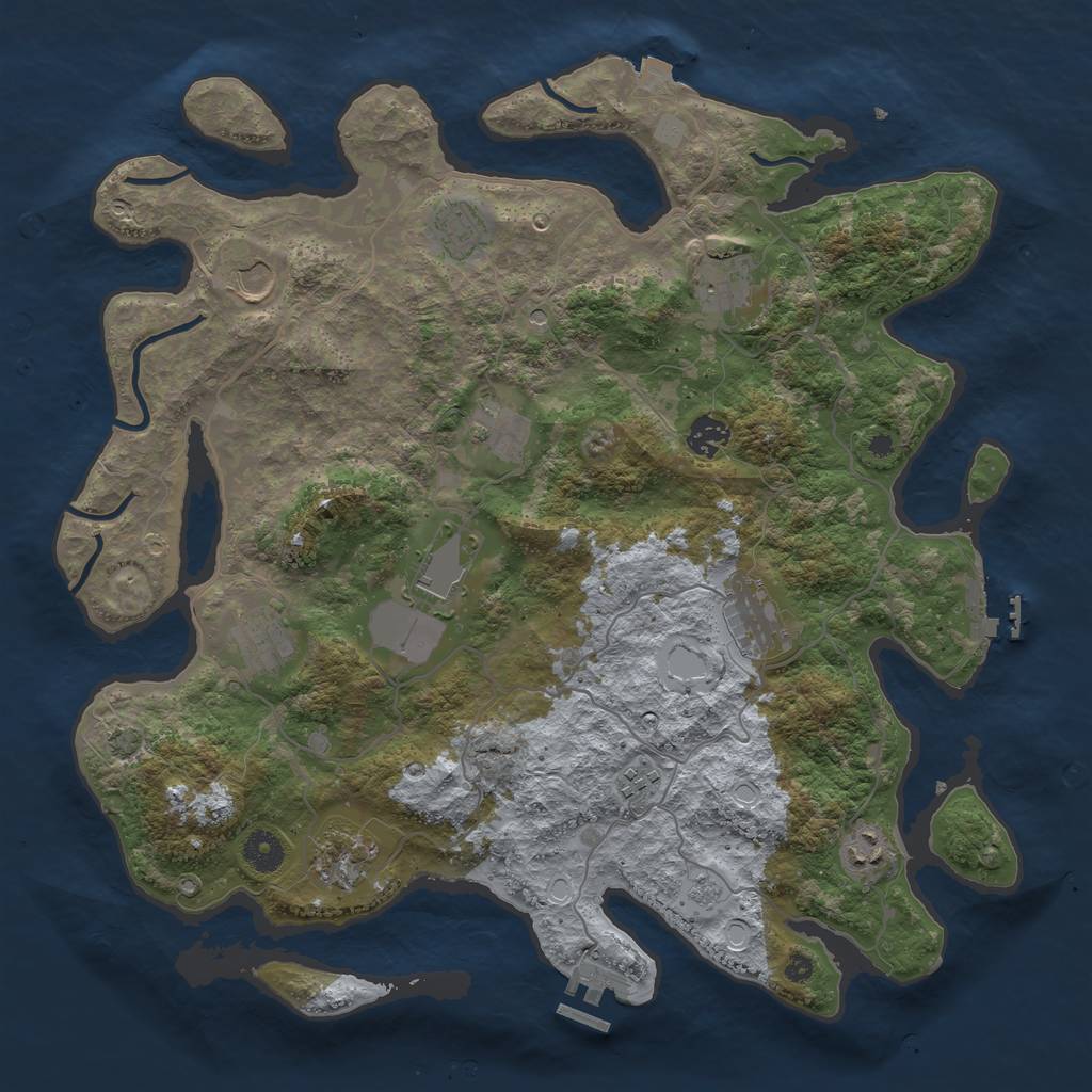 Rust Map: Procedural Map, Size: 4000, Seed: 1551259797, 19 Monuments