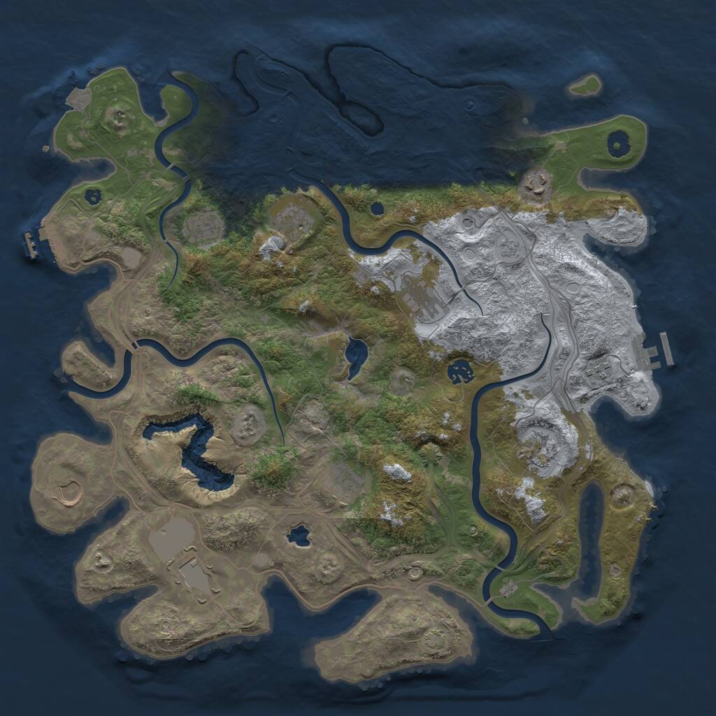 Rust Map: Procedural Map, Size: 4250, Seed: 432893064, 16 Monuments