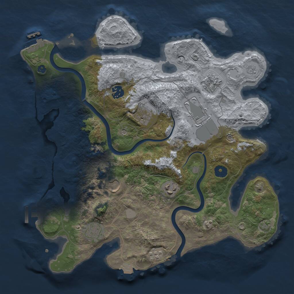 Rust Map: Procedural Map, Size: 3500, Seed: 732123123, 14 Monuments