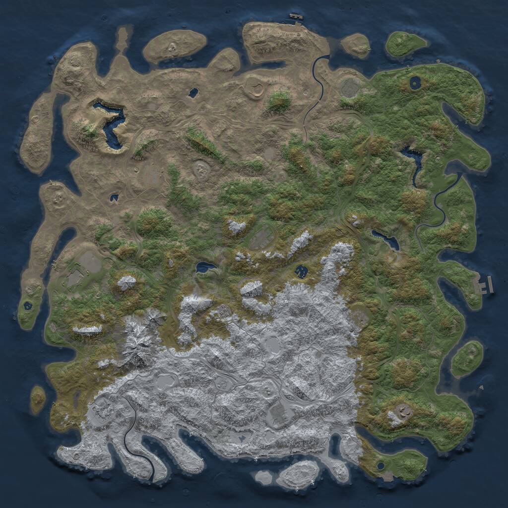 Rust Map: Procedural Map, Size: 6000, Seed: 172194941, 17 Monuments