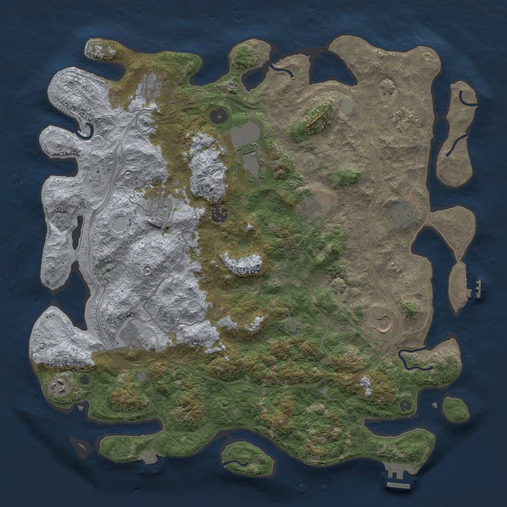 Rust Map: Procedural Map, Size: 4500, Seed: 2315954, 19 Monuments