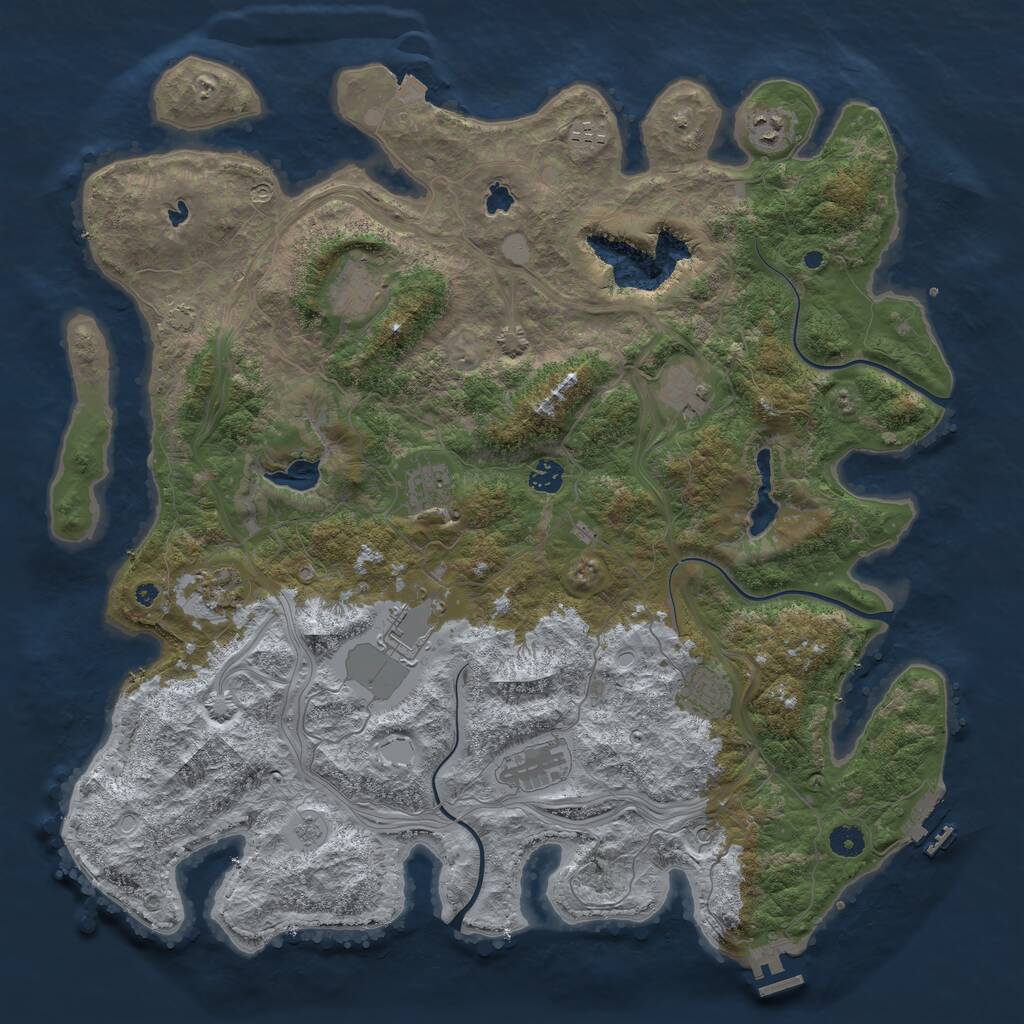 Rust Map: Procedural Map, Size: 4550, Seed: 44384980, 16 Monuments