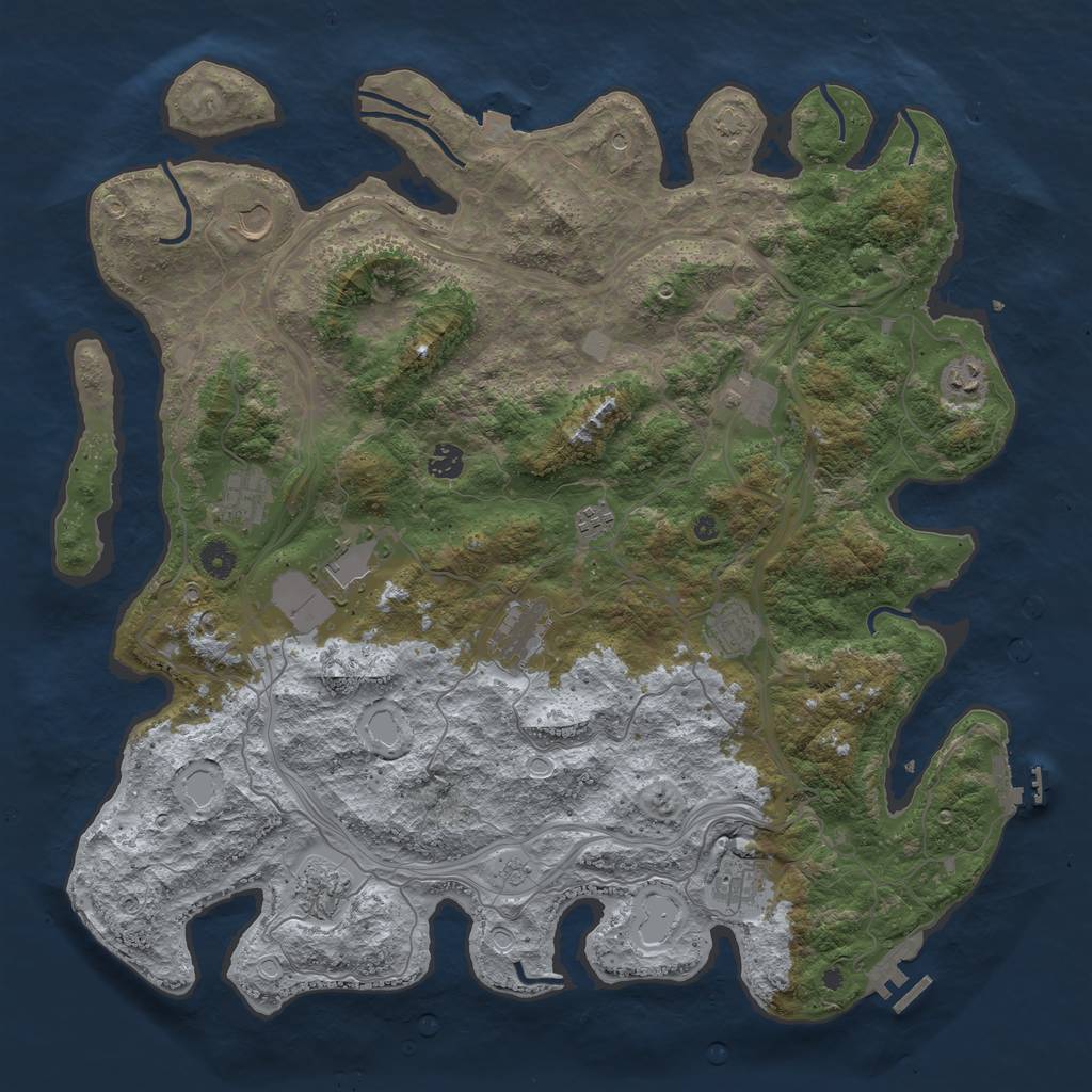 Rust Map: Procedural Map, Size: 4550, Seed: 44384980, 19 Monuments