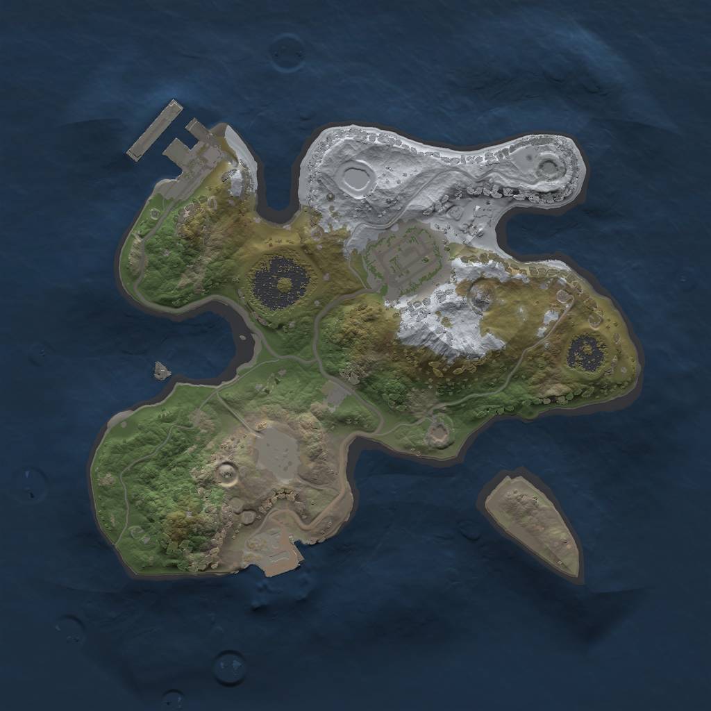 Rust Map: Procedural Map, Size: 2000, Seed: 13199813, 5 Monuments