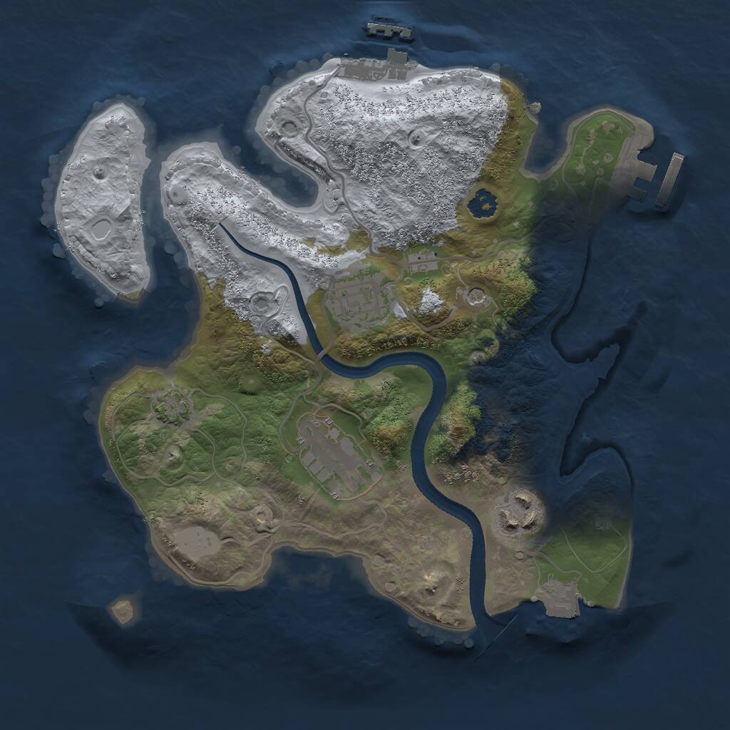 Rust Map: Procedural Map, Size: 2551, Seed: 81528, 8 Monuments