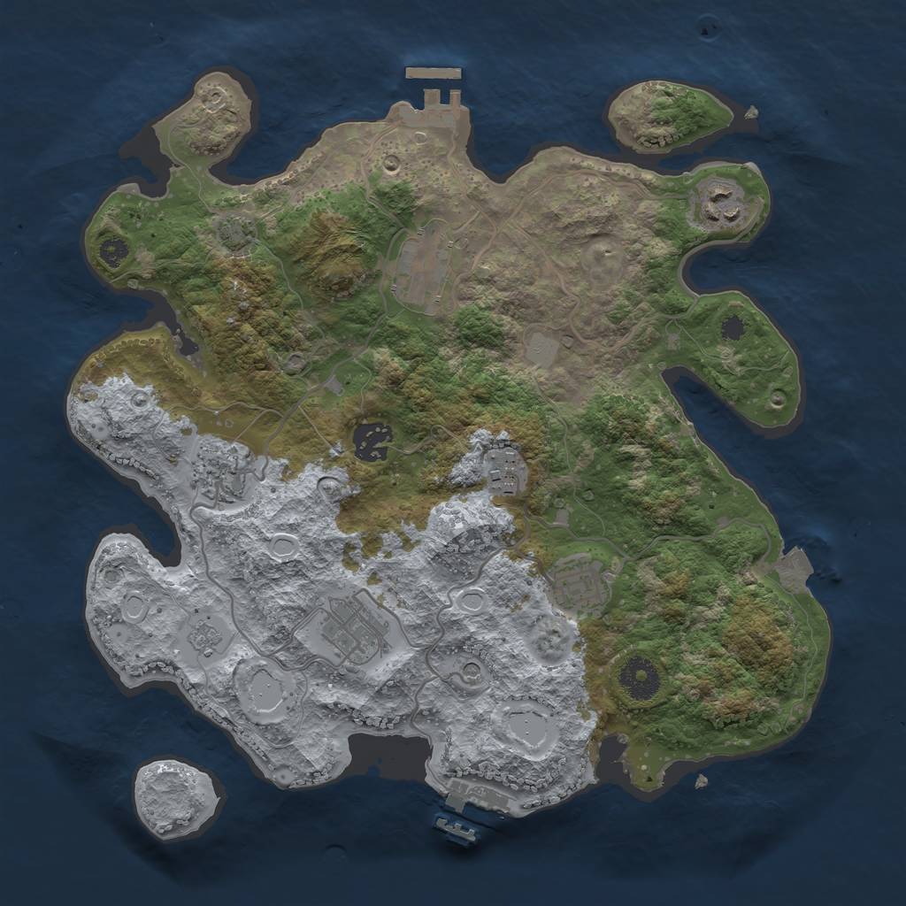 Rust Map: Procedural Map, Size: 3300, Seed: 214915558, 15 Monuments