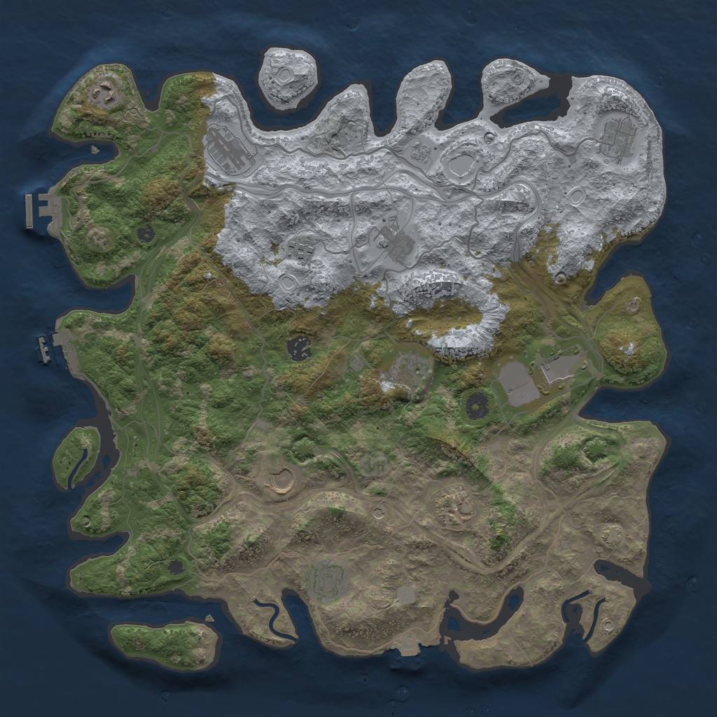 Rust Map: Procedural Map, Size: 4250, Seed: 2064484291, 19 Monuments