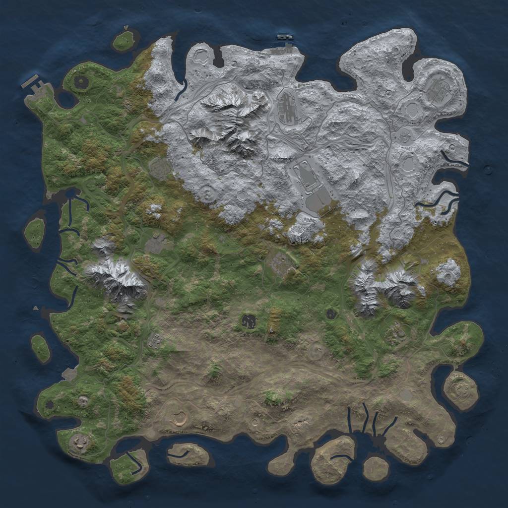 Rust Map: Procedural Map, Size: 5250, Seed: 739652712, 19 Monuments