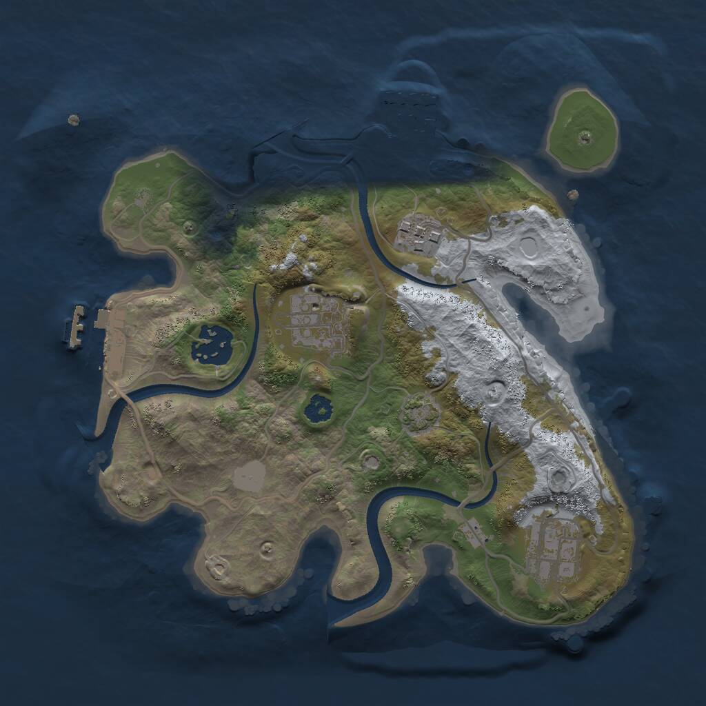 Rust Map: Procedural Map, Size: 2550, Seed: 40, 8 Monuments