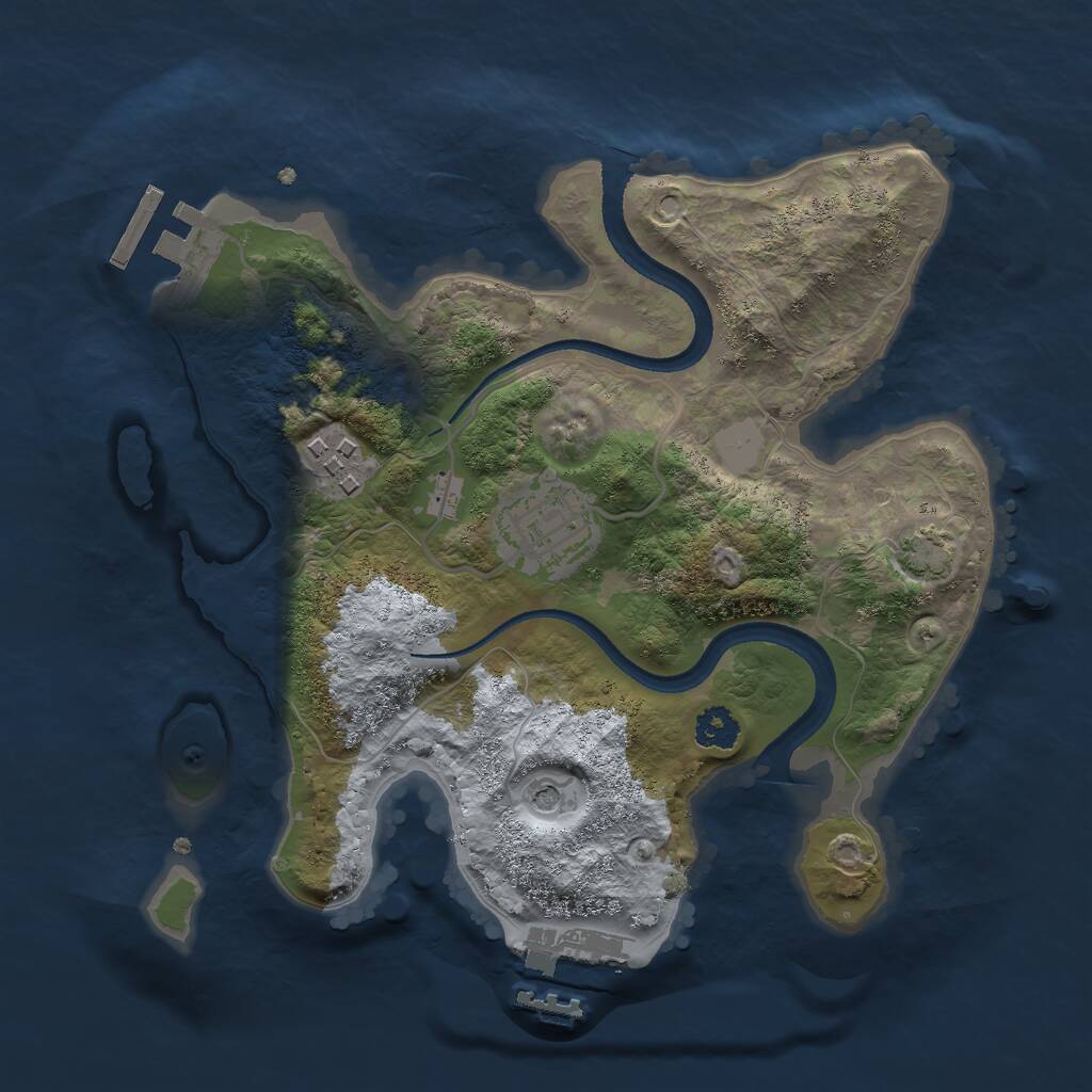 Rust Map: Procedural Map, Size: 2500, Seed: 20090, 7 Monuments