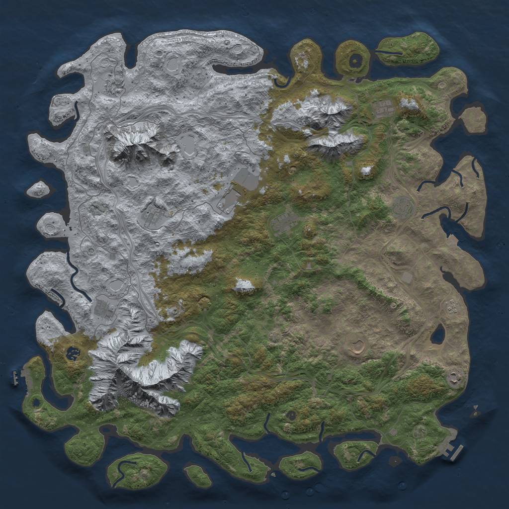 Rust Map: Procedural Map, Size: 5550, Seed: 2093174006, 19 Monuments