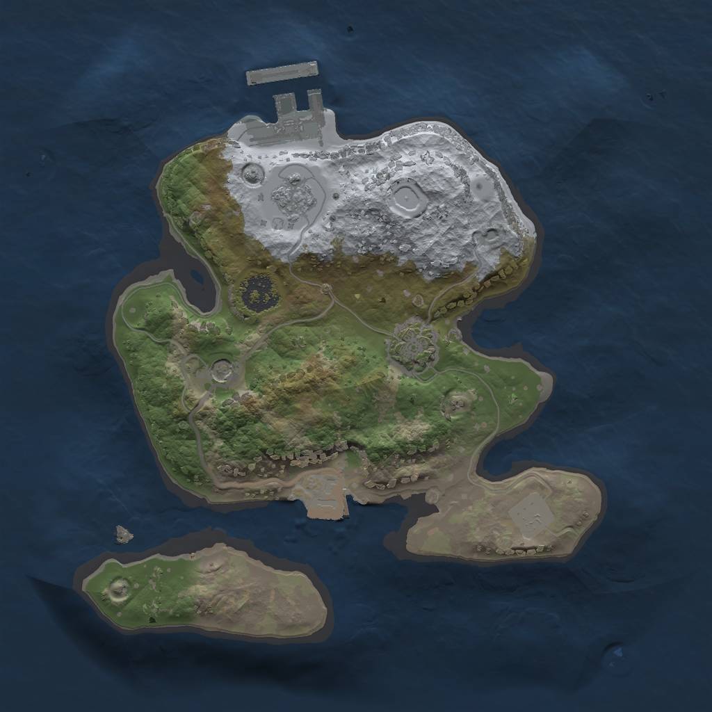 Rust Map: Procedural Map, Size: 2000, Seed: 282811225, 7 Monuments