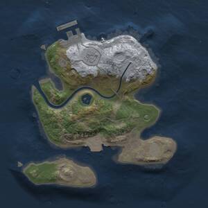 Thumbnail Rust Map: Procedural Map, Size: 2000, Seed: 282811225, 3 Monuments