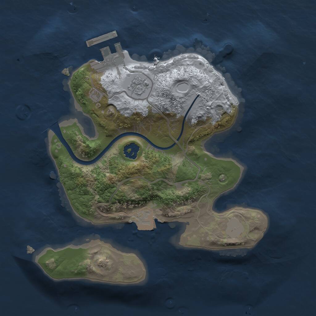 Rust Map: Procedural Map, Size: 2000, Seed: 282811225, 3 Monuments