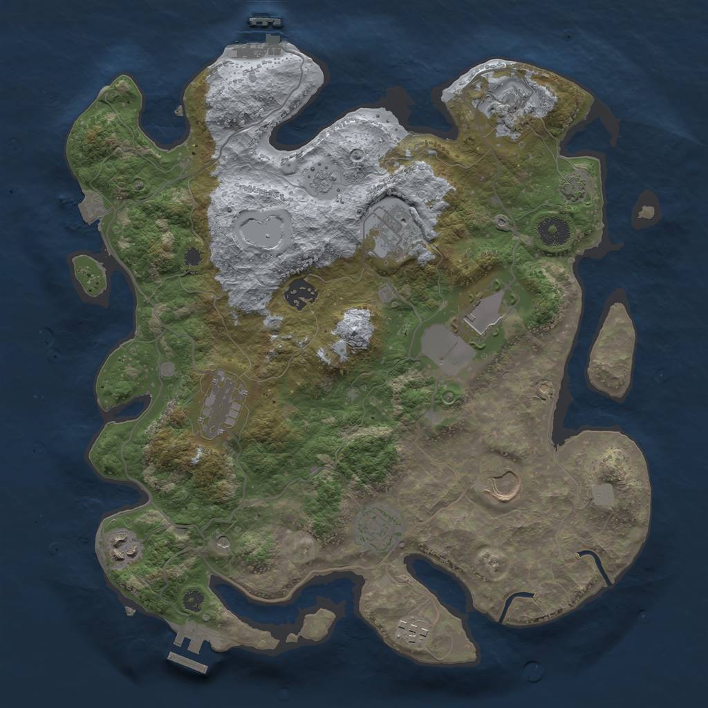 Rust Map: Procedural Map, Size: 3500, Seed: 5159, 17 Monuments