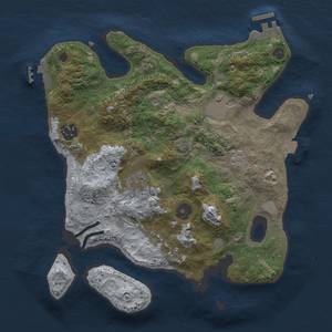 Thumbnail Rust Map: Procedural Map, Size: 3000, Seed: 18386033, 12 Monuments