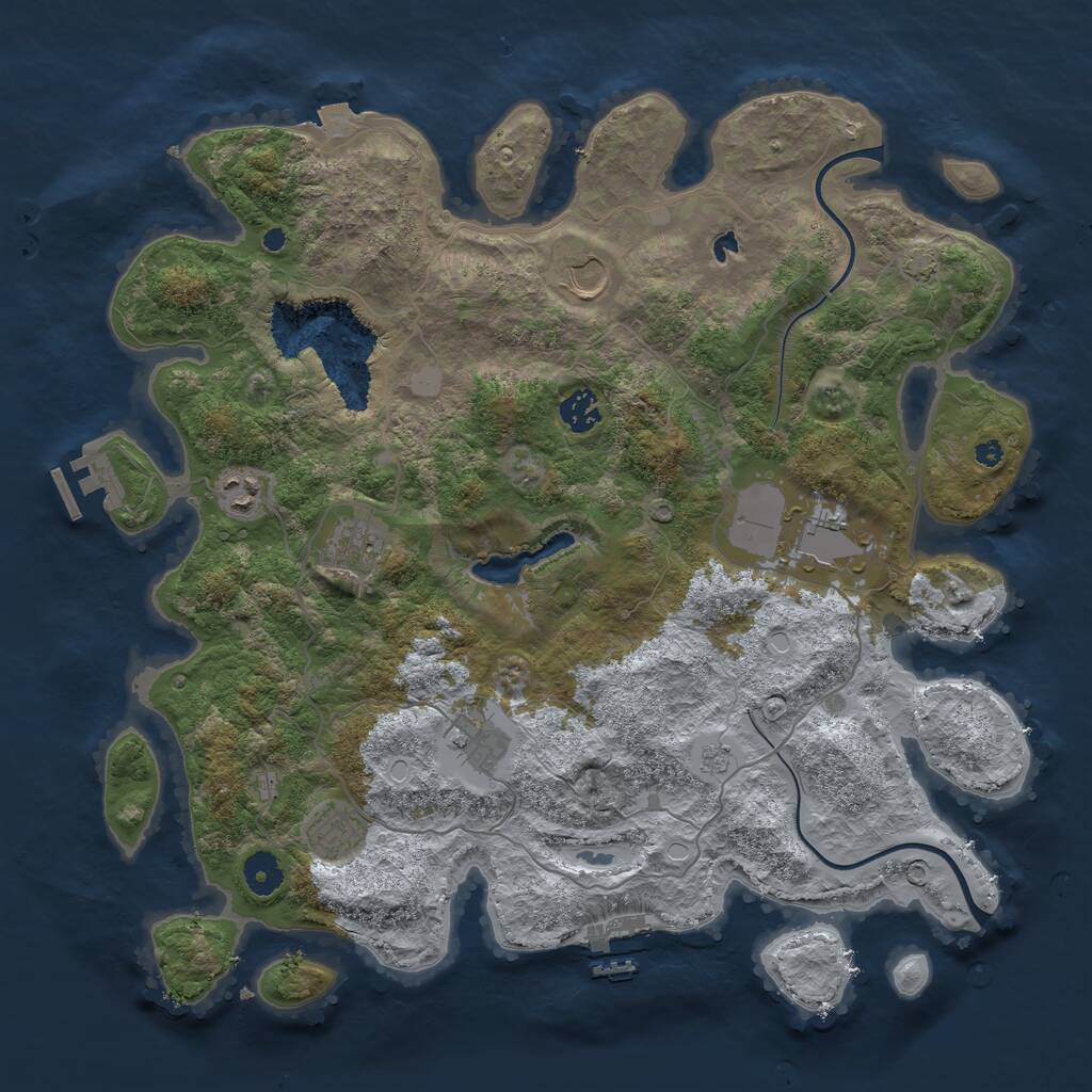 Rust Map: Procedural Map, Size: 4000, Seed: 20240722, 12 Monuments