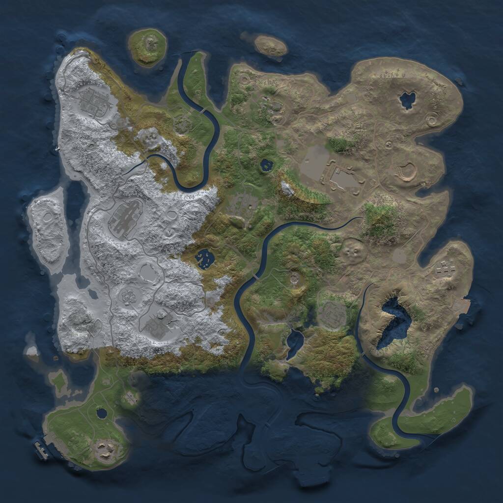 Rust Map: Procedural Map, Size: 4000, Seed: 20240723, 17 Monuments