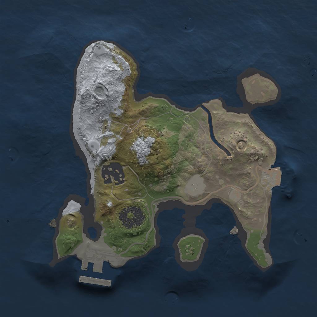 Rust Map: Procedural Map, Size: 2000, Seed: 1920, 5 Monuments