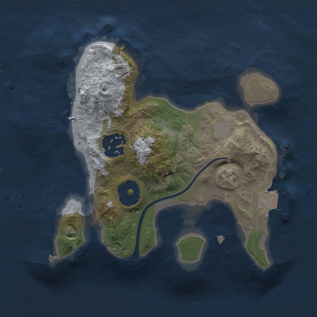 Rust Map: Procedural Map, Size: 2000, Seed: 1920, 2 Monuments