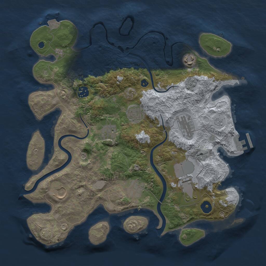 Rust Map: Procedural Map, Size: 3500, Seed: 1777384202, 14 Monuments