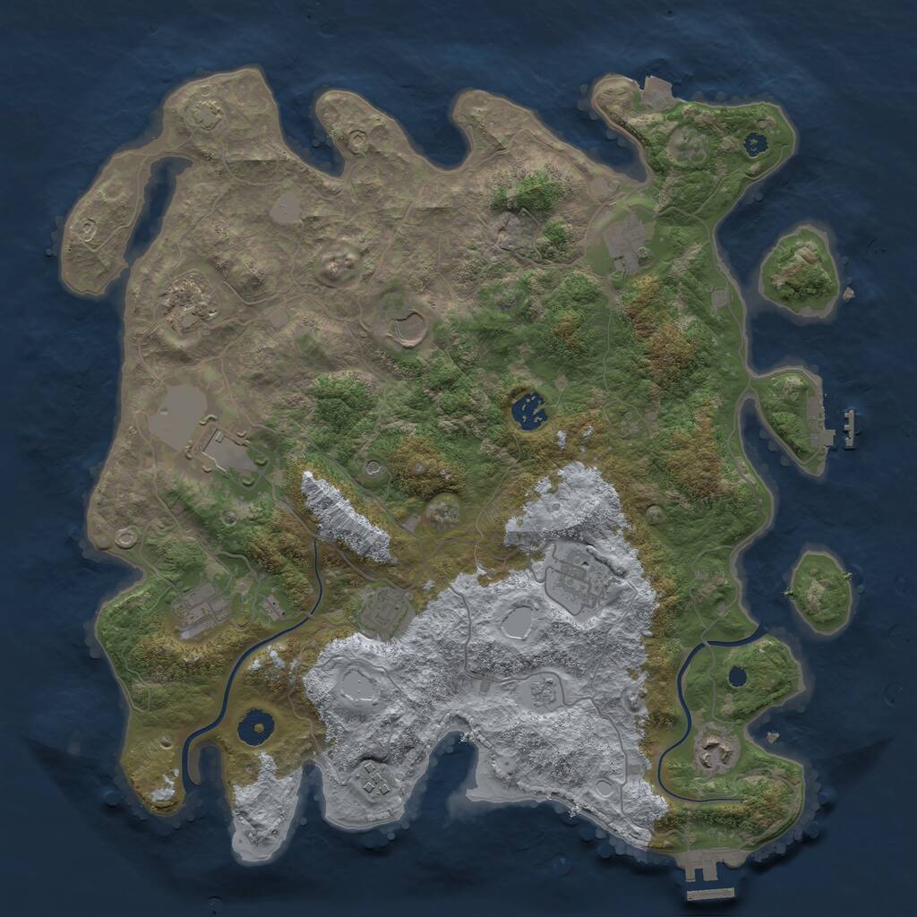 Rust Map: Procedural Map, Size: 3900, Seed: 1502930279, 16 Monuments