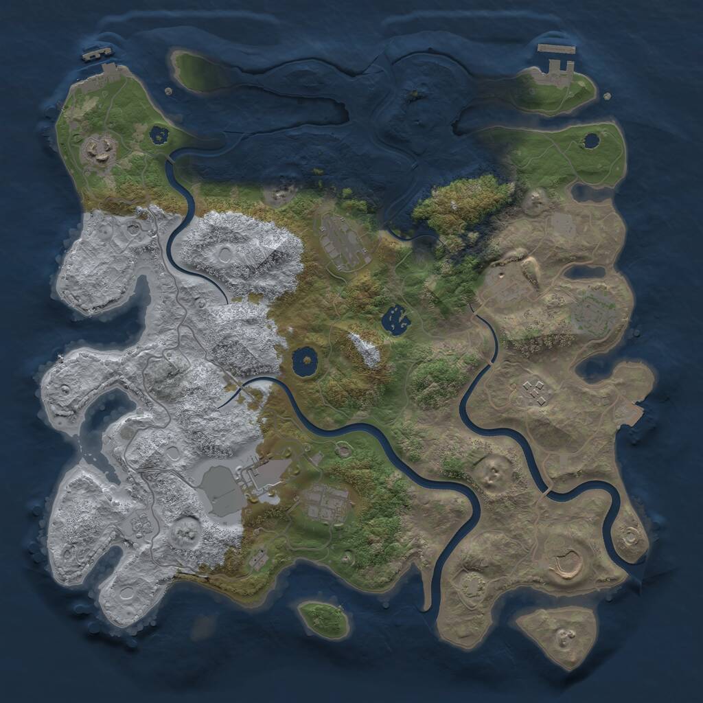 Rust Map: Procedural Map, Size: 3750, Seed: 45646, 15 Monuments