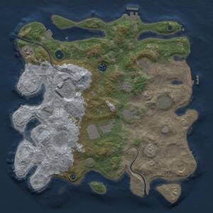 Thumbnail Rust Map: Procedural Map, Size: 3750, Seed: 45646, 16 Monuments