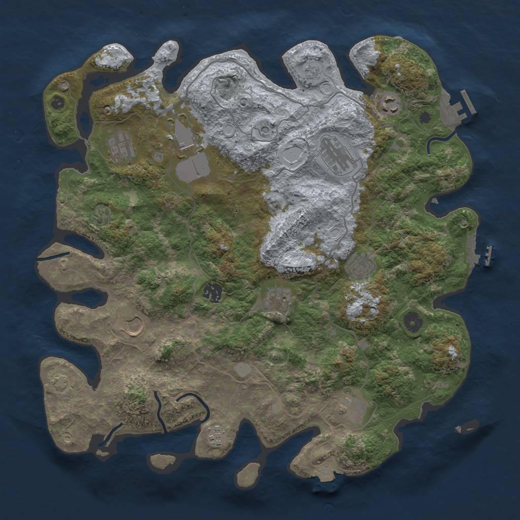 Rust Map: Procedural Map, Size: 4000, Seed: 5142, 18 Monuments