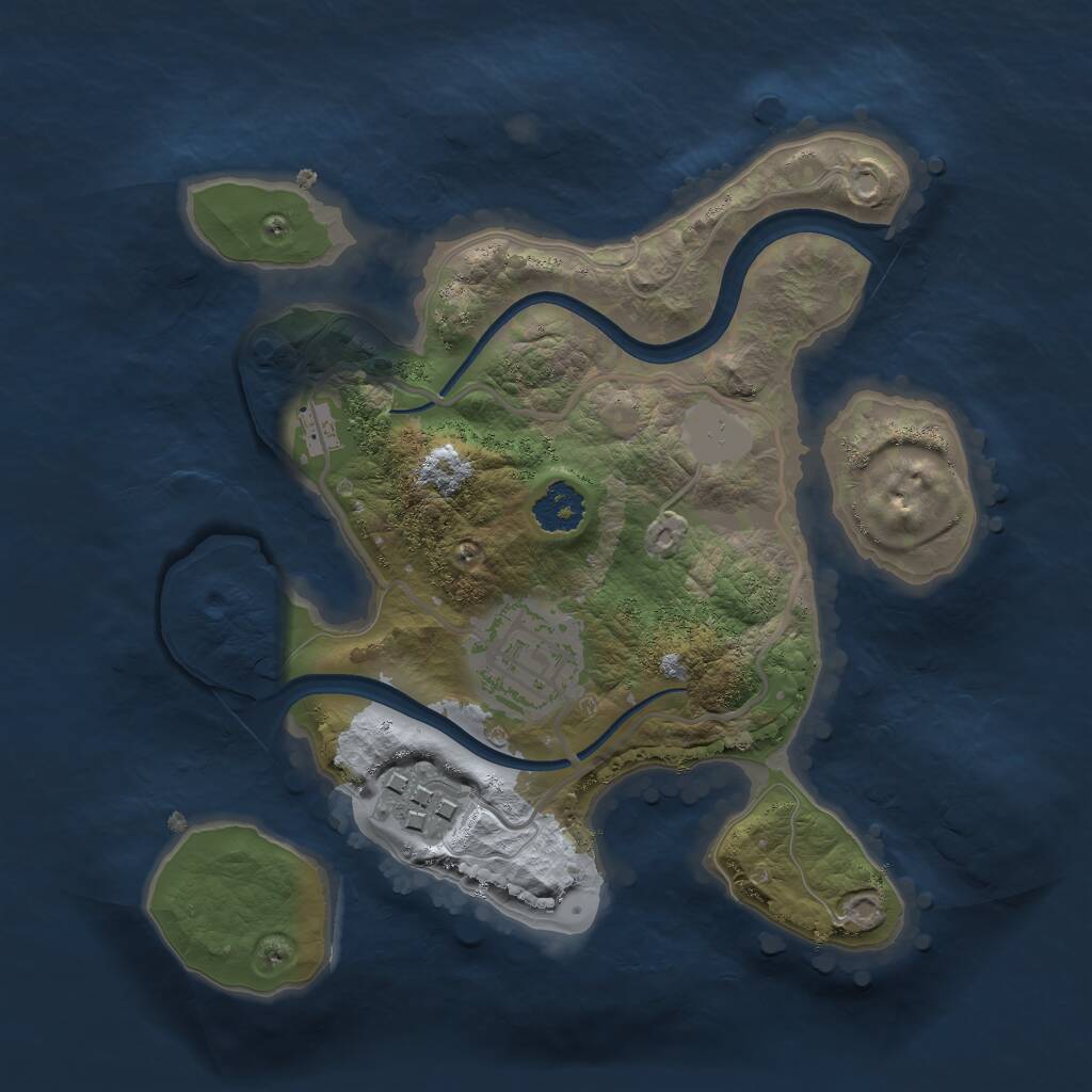 Rust Map: Procedural Map, Size: 2200, Seed: 9052, 3 Monuments
