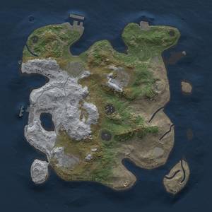 Thumbnail Rust Map: Procedural Map, Size: 3000, Seed: 381181800, 12 Monuments