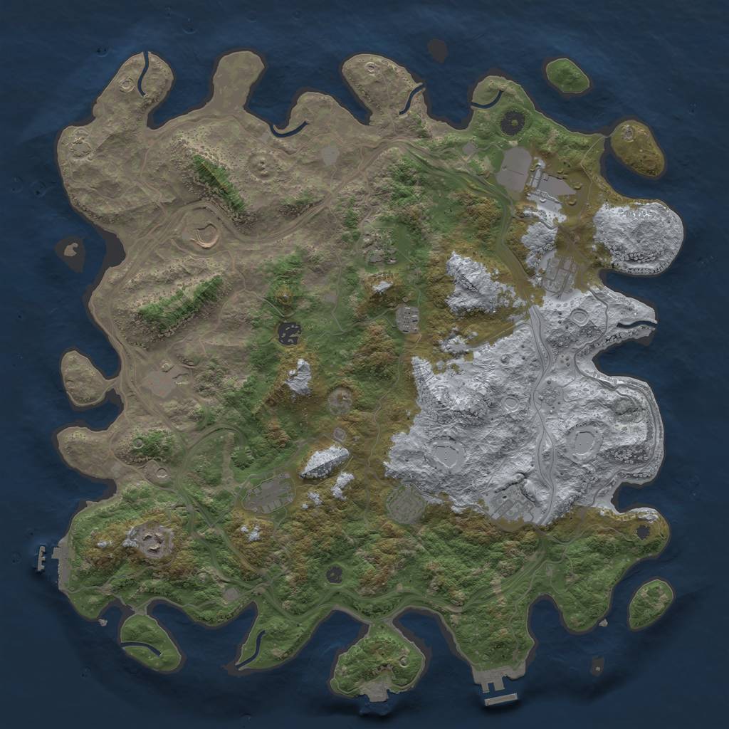 Rust Map: Procedural Map, Size: 4500, Seed: 113575417, 19 Monuments