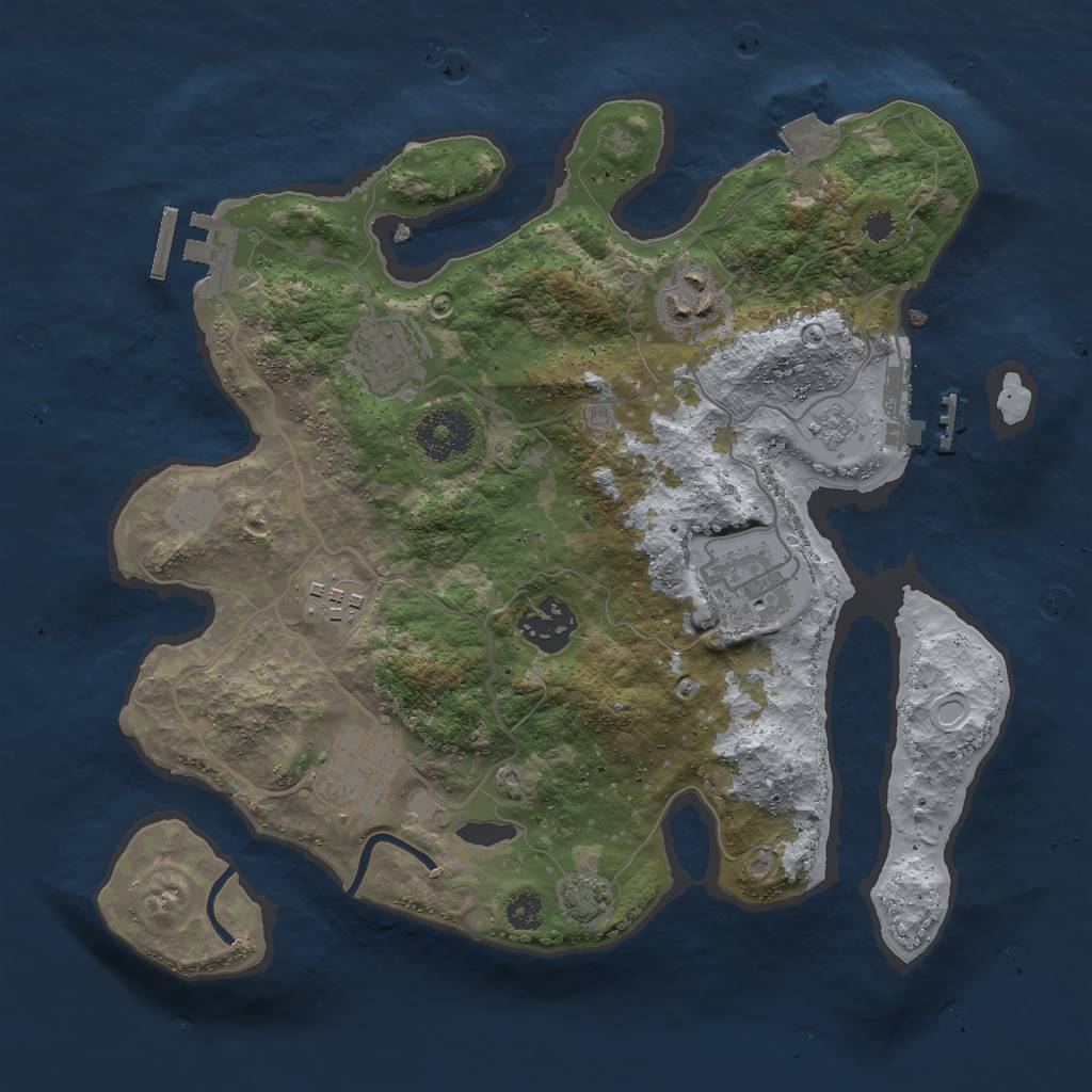 Rust Map: Procedural Map, Size: 3000, Seed: 946354, 13 Monuments