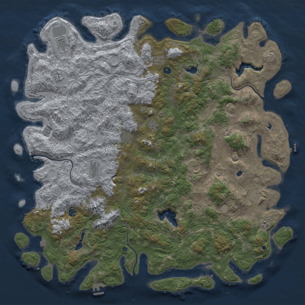 Rust Map: Procedural Map, Size: 6000, Seed: 18278, 17 Monuments