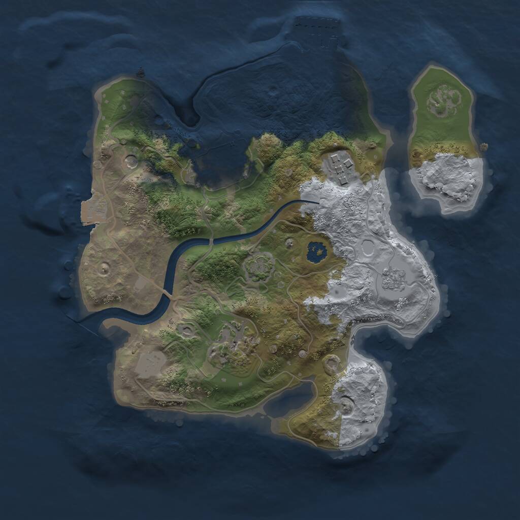 Rust Map: Procedural Map, Size: 2456, Seed: 820932948, 8 Monuments
